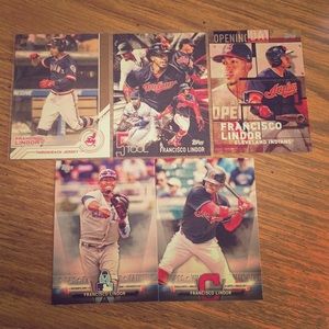 Francisco Lindor lot of 5 insets from 17-18 topps